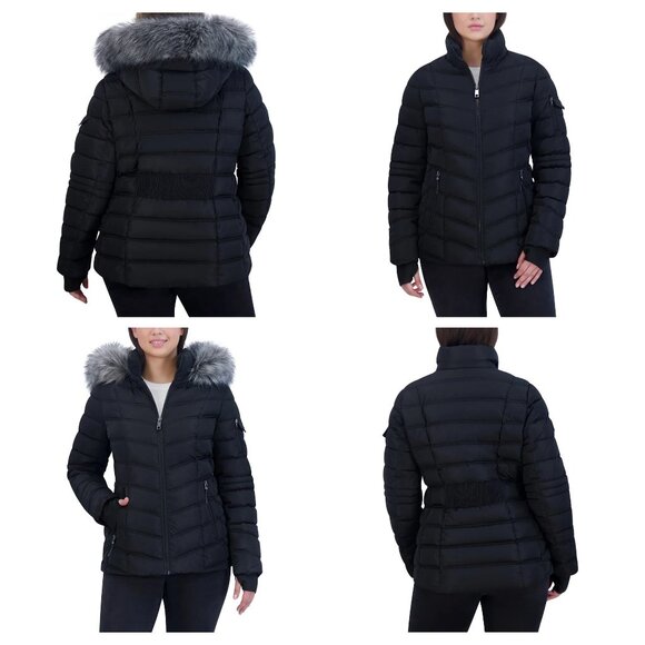 Nautica Ladies' Puffer with Faux Fur Hood - Picture 1 of 8
